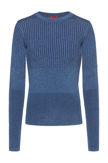 Sweter HUGO Knitted Ciemny Niebieskie Damskie (Pl92668)